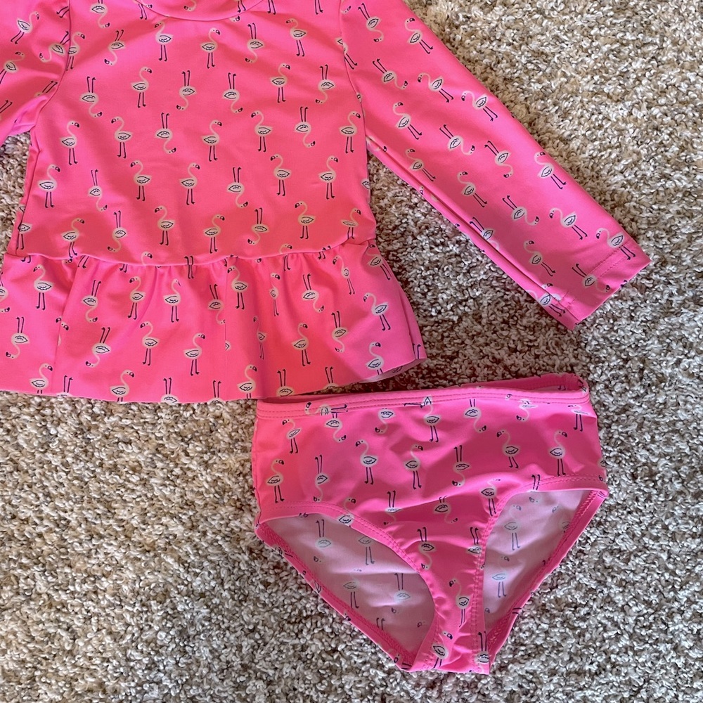 Carter’s Just One You hot pink flamingo print swimsuit. Size 9 months - Picture 2 of 2